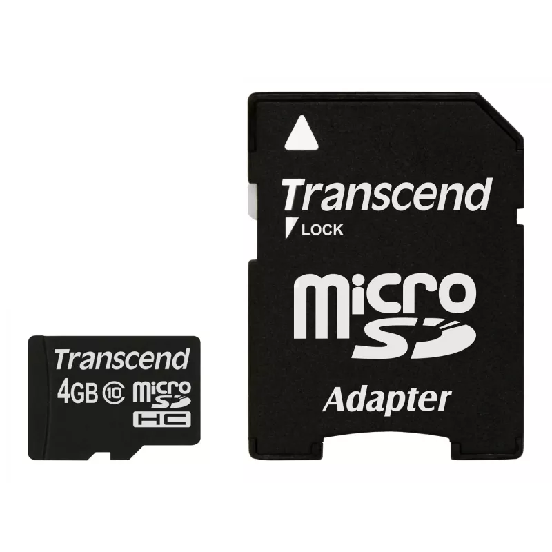 Flash pamäť Transcend 4GB MicroSDHC Class 10 s adaptérom