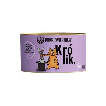 PAKA ZWIERZAKA králik - mokré krmivo pre mačky - 200g