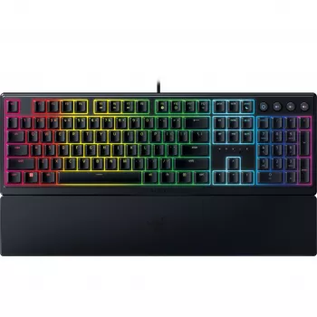 Razer Ornata V3, Mecha-membrane switches, 10 Razer Chroma RGB Lighting Zones, 1000 Hz Ultrapolling, Backlit keys, Soft-touch wrist rest - Nemecké rozloženie