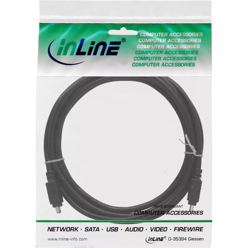 InLine FireWire 400 1394 kábel 4-pinový konektor samec/konektor samec 3 m