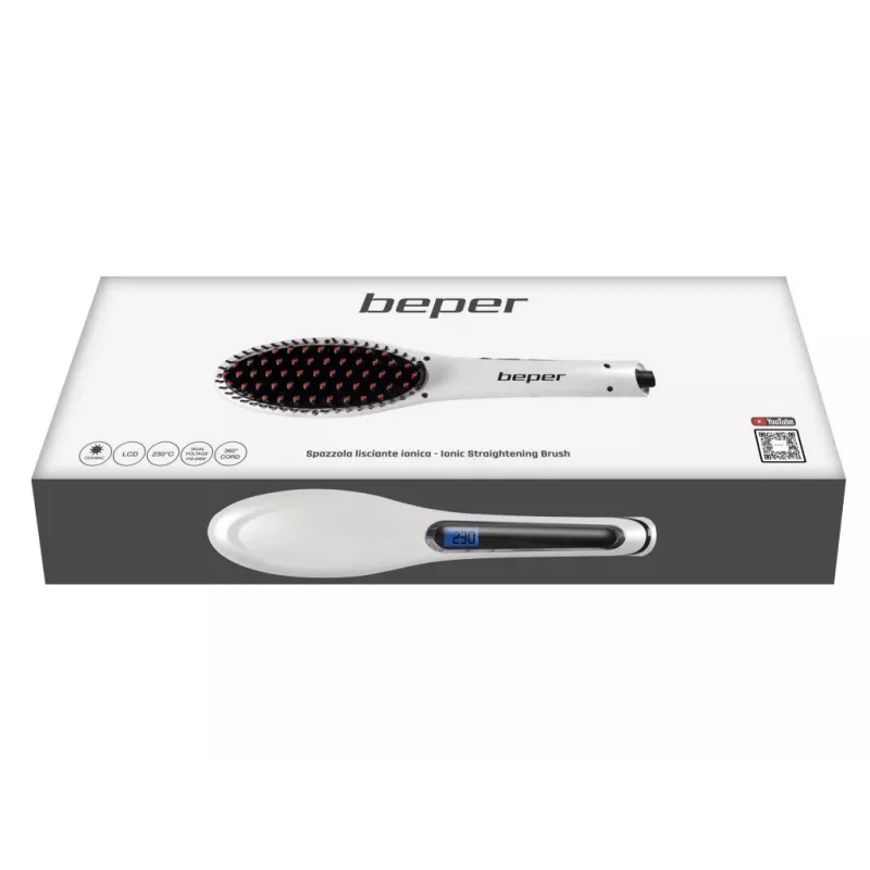 Beper 40.926 ionizačná žehliaca kefa na vlasy, keramická, LCD, 80-230 °C, 55 W