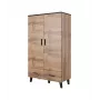 Cama Meble LOTTA 2D2D skriňa, dub wotan + matná čierna