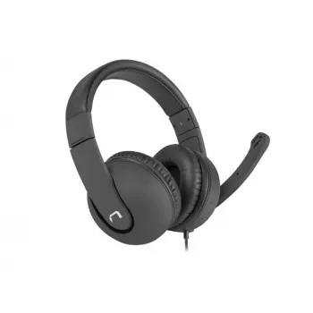 Drôtový binaurálny headset NATEC Rhea s mikrofónom na ramienku, 3,5 mm konektory, 2,2 m kábel, 32 Ω impedancia