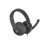 Drôtový binaurálny headset NATEC Rhea s mikrofónom na ramienku, 3,5 mm konektory, 2,2 m kábel, 32 Ω impedancia