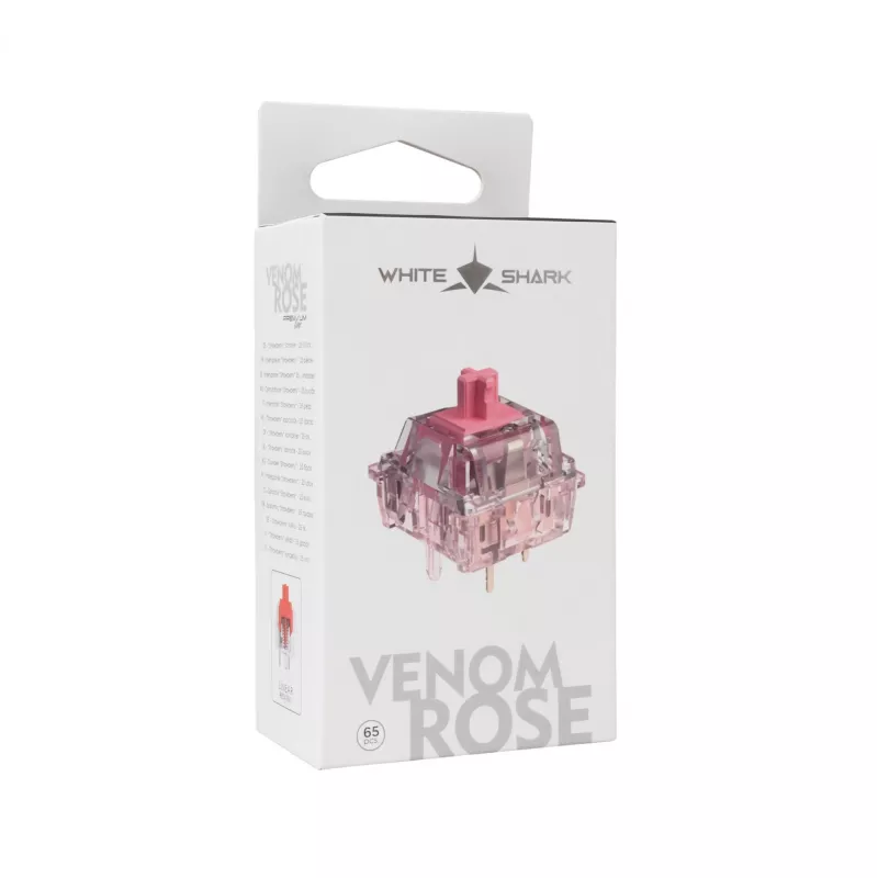 White Shark Venom Rose mechanické spínače klávesnice, 65 ks