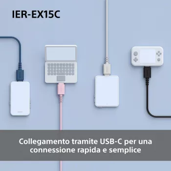 Sony IER-EX15C headset káblový in-ear hovory/hudba USB Type-C modrý