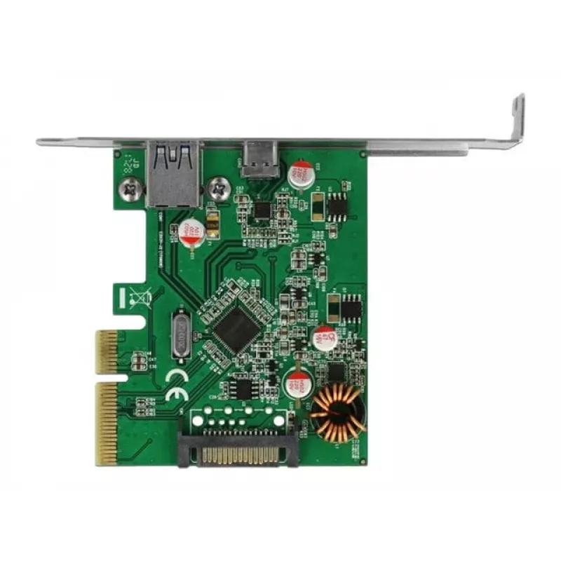 DeLOCK 90299 Karta PCIe x4, 1x USB Type-C + 1x USB Type-A, USB 3.2 Gen 2 (10 Gbps)