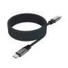 Magnetický pletený USB-C na USB-C kábel FIXED FIXDBM-CC2-GR, USB 2.0, pletený plášť, pevná dĺžka, sivý