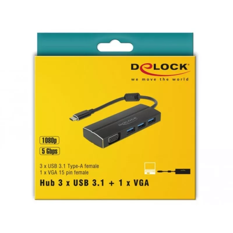 Dokovacia stanica pre notebook DeLOCK 63932 USB 3.2 Gen 1 Type-C čierna