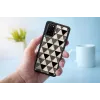 Ochranné puzdro iKins pre Samsung Galaxy S20+ — čierny pyramídový dizajn