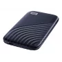 WD My Passport SSD WDBAGF0010BBL - SSD - šifrovaný - 1 TB - externý (prenosný) - USB 3.2 Gen 2 (USB-C konektor) - 256-bit AES - polnočná modrá