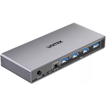 KVM prepínač Unitek 54368 8K@60Hz USB 3.0 pre ovládanie viacerých počítačov