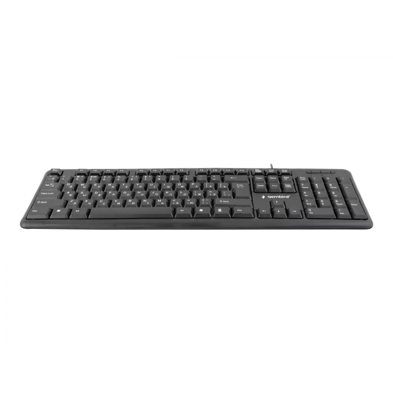 Klávesnica Gembird KB-U-103-RU kancelárska USB QWERTY anglická ruská čierna