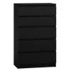 Komoda Top e Shop M5 CZERŃ, 5 zásuviek, čierna, 700×400×1120 mm, drevotrieska