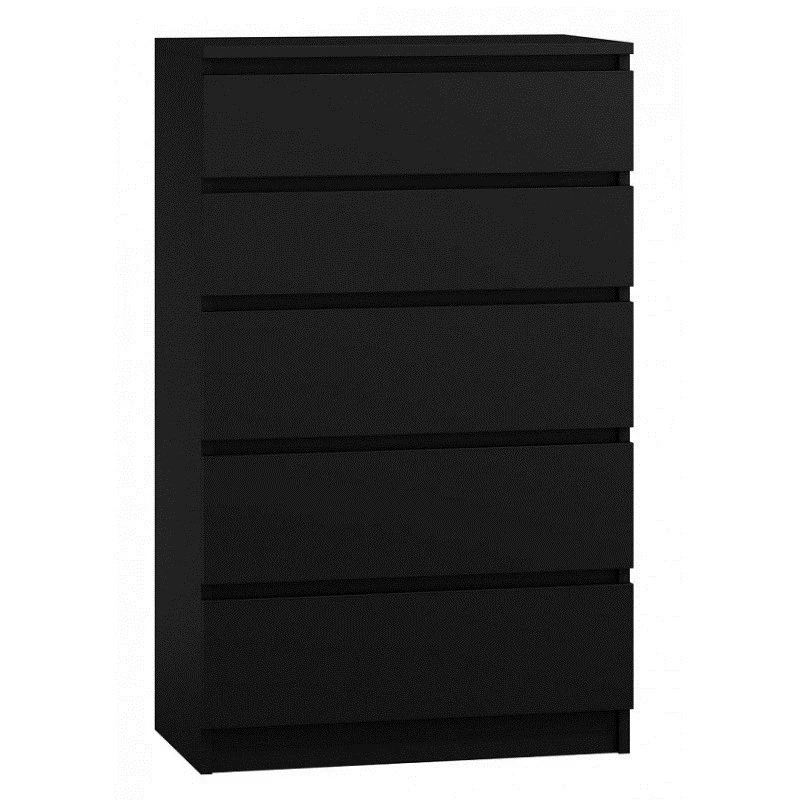 Komoda Top e Shop M5 CZERŃ, 5 zásuviek, čierna, 700×400×1120 mm, drevotrieska