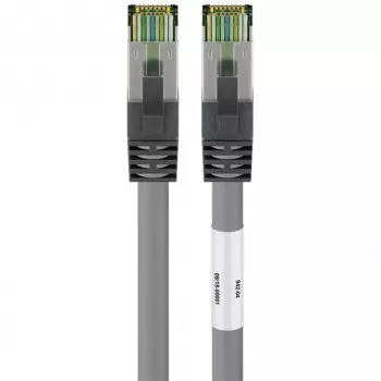 Goobay CAT 8.1 patch kábel, S/FTP (PiMF), sivý, 0,5 m - LSZH bez halogénov, meď AWG 24 (55135)