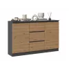 2D3S komoda 120x30x75 cm, antracit/artisan
