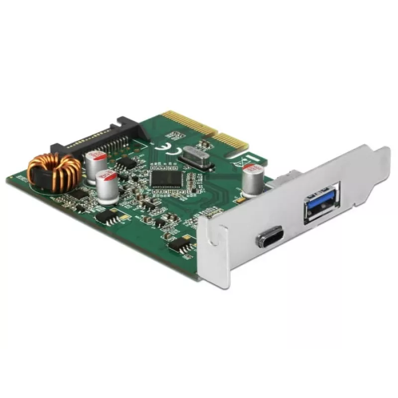 DeLOCK 90299 Karta PCIe x4, 1x USB Type-C + 1x USB Type-A, USB 3.2 Gen 2 (10 Gbps)