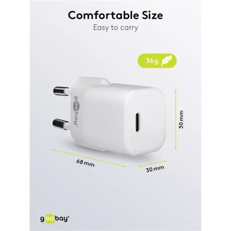 Goobay univerzálna čierna AC rýchlonabíjačka pre interiér 65403 USB Type-C 110-240V