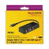 DeLOCK 63927 Adaptér USB-C na 2x Gigabit LAN, čierny