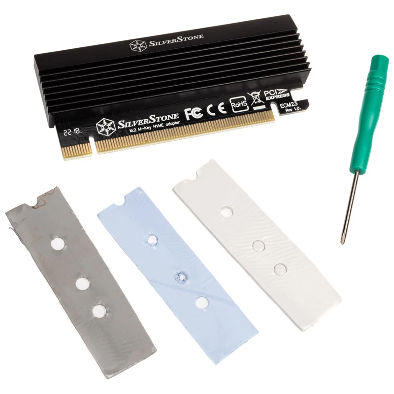 SilverStone SST-ECM23 adaptér z PCIe x4 na M.2 s chladičom