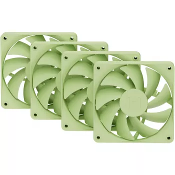 Počítačový chladiaci ventilátor HYTE FA12-MM-4 120 mm, 1500 ot/min, 72 m³/h, 1,6 mmH₂O, hydrodynamické ložisko, zelený, balenie 4 ks