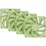 Počítačový chladiaci ventilátor HYTE FA12-MM-4 120 mm, 1500 ot/min, 72 m³/h, 1,6 mmH₂O, hydrodynamické ložisko, zelený, balenie 4 ks