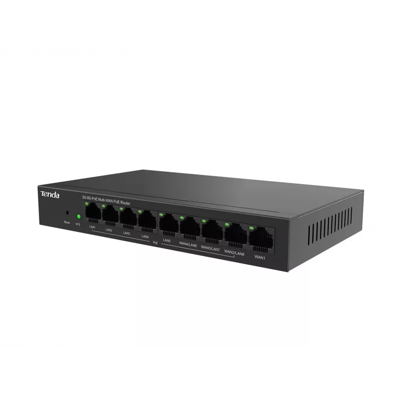 Káblový router Tenda G0-8G-PoE Gigabit Ethernet čierny