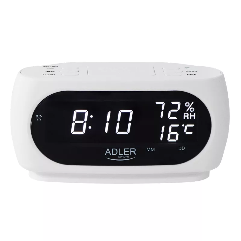 Adler AD 1186W budík digitálny budík čierny, biely
