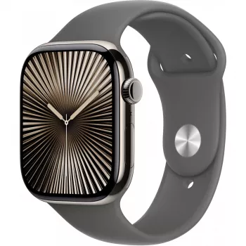 Apple Watch S10 Natural Titanium Sport Band Steingrau M/L GPS + Cellular 46mm MWYA3QF/A 2024