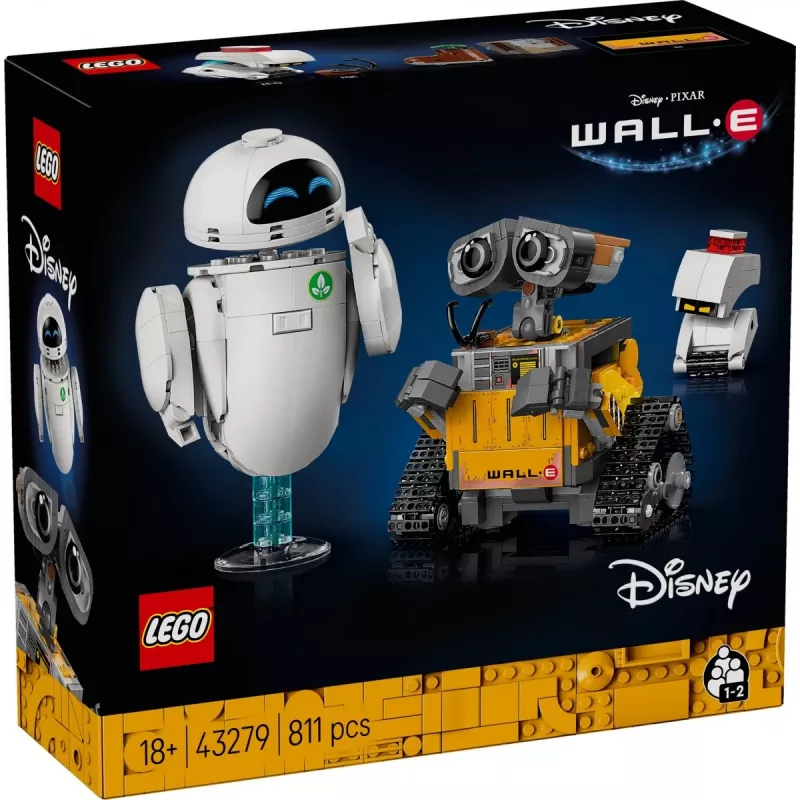 LEGO Disney Pixar 43279 WALL-E a EVE stavebnica, 811 dielikov, 18+