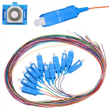 Sada pigtailov SC/UPC Singlemode Extralink G.652D 900µm FTTH 1,5 m 12 ks 12 farieb