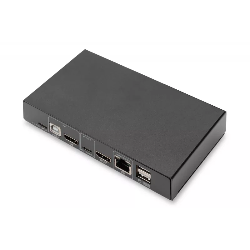 DIGITUS DS-12901 - KVM/audio/USB switch - 4K 30 Hz, USB-C/USB/HDMI vstup, HDMI výstup, sieť