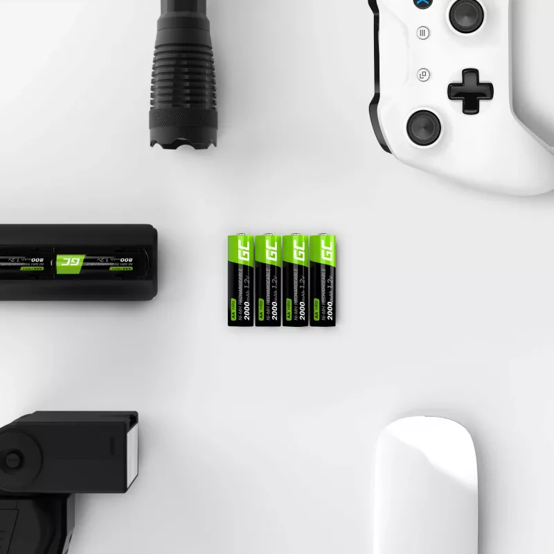 Nabíjateľné batérie Green Cell GR02 NiMH AA, 4 ks, 2000 mAh