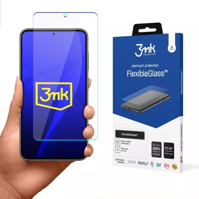 3MK FlexibleGlass hybridné ochranné sklo na displej pre Samsung Galaxy S23 (S911), 6,1 palca, 7H