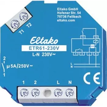 Aktor roletových žalúzií Eltako ETR61-230V, 230 V vstup, 5 A prúd, modrá/biela