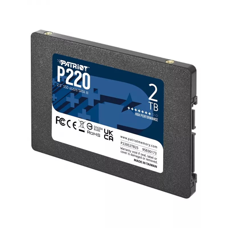 Patriot SSD||P220|2TB|SATA|rýchlosť zápisu 500 MBytes/sec|rýchlosť čítania 550 MBytes/sec|2,5|TBW 960 TB|P220S2TB25