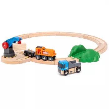 Brio World Nákladný vlak Štartovacia sada so žeriavom