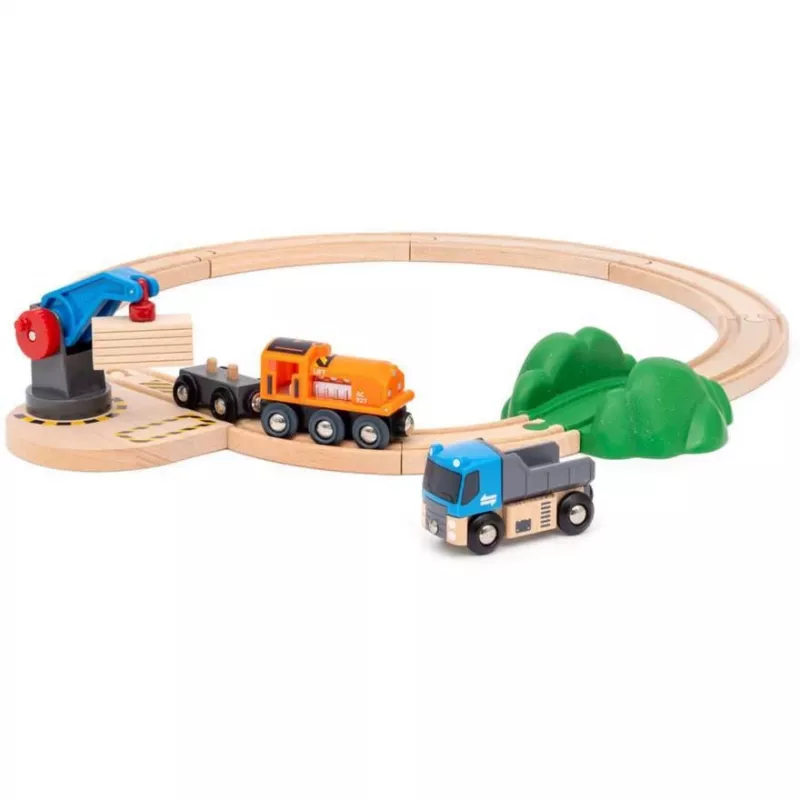 Brio World Nákladný vlak Štartovacia sada so žeriavom