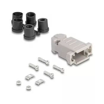 DELOCK D-Sub puzdro 9-pólové s gumenými tesneniami, plast, čierna/sivá, 41,6×31,6×19,8 mm
