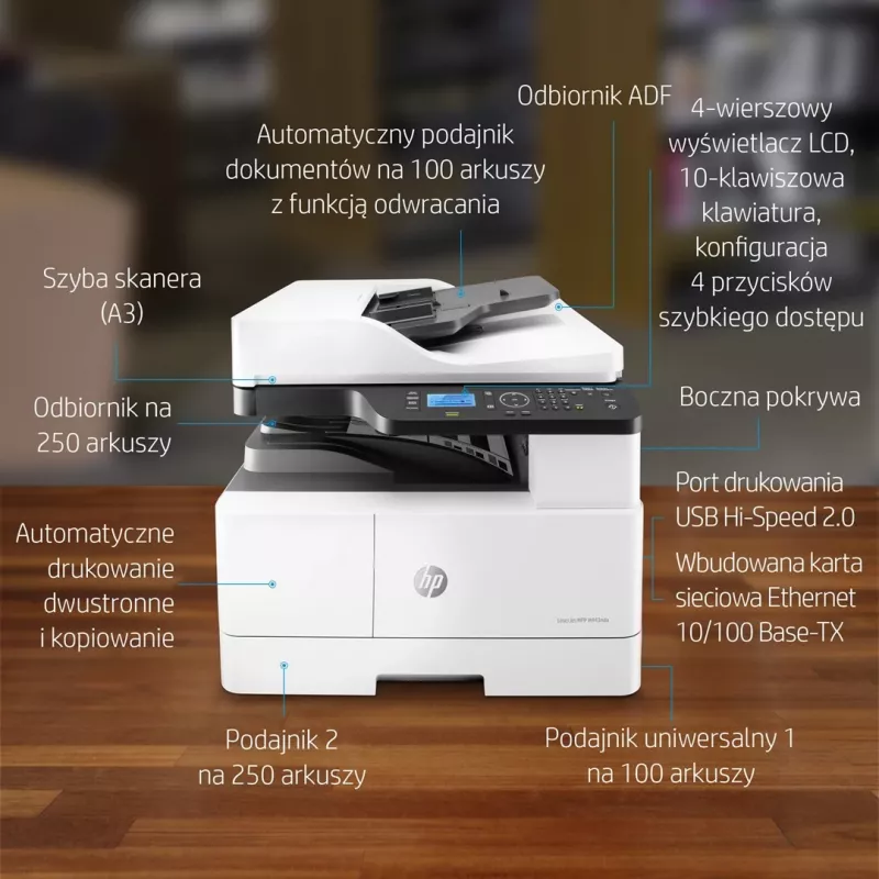 All-in-One tlačiareň HP LaserJet M443nda laserová A3 1200 x 1200 DPI 24 str./min