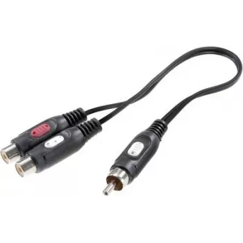 SpeaKa Professional RCA audio Y adaptér [1x RCA konektor samec - 2x RCA konektor samica] čierna (SP-7869820)