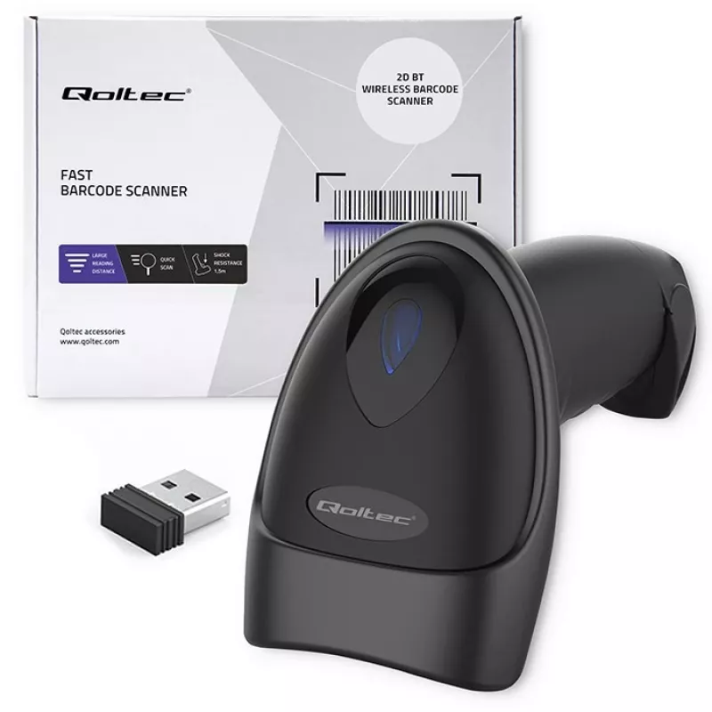 Čítačka čiarových kódov QOLTEC 50880 1D/2D USB — ručný skener s USB rozhraním
