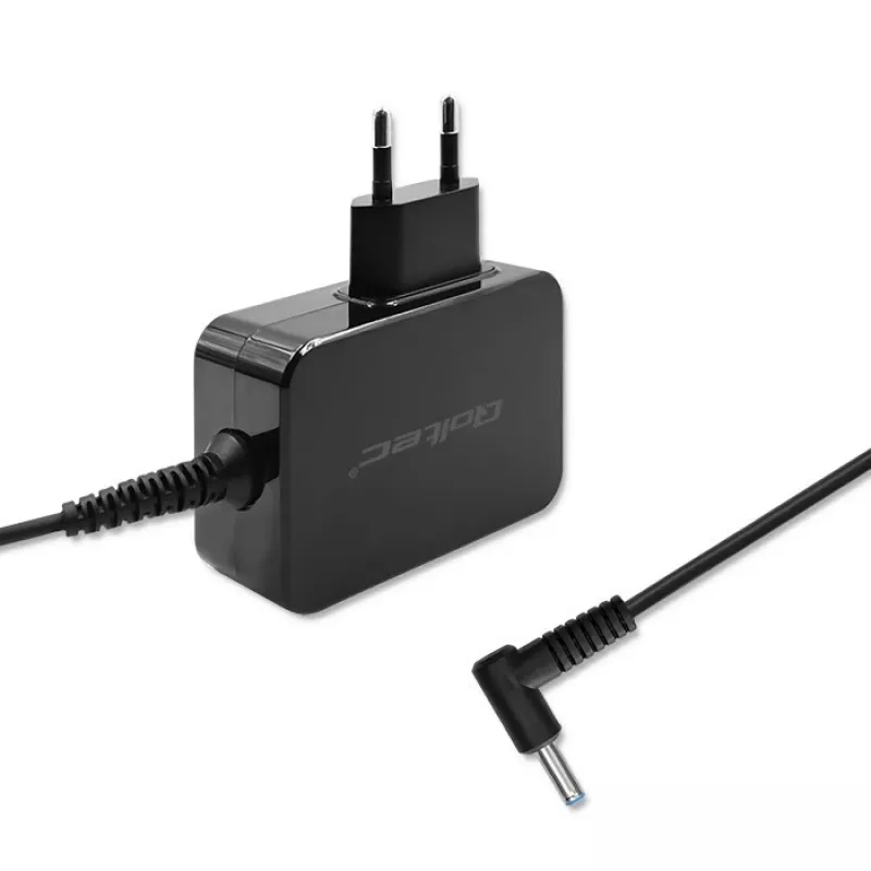 Qoltec 51033 napájací adaptér pre ultrabooky HP, 45 W, 19,5 V, 2,31 A, 4,5x3,0 mm + pin, do interiéru, čierny