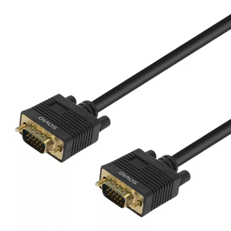 VGA kábel SAVIO Cl-202 1,8 m — VGA (D-Sub) na VGA (D-Sub), čierny