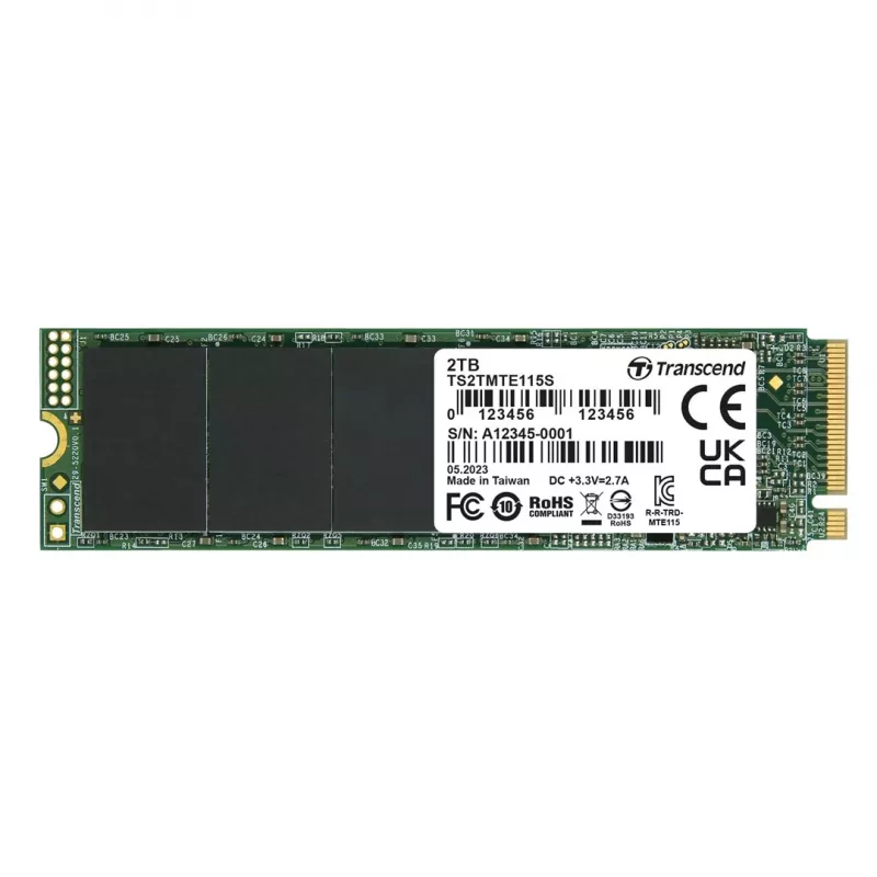 Transcend 115S - SSD - 2TB - interný - M.2 2280 (obojstranný) - PCIe 3.0 x4 (NVMe) (TS2TMTE115S)
