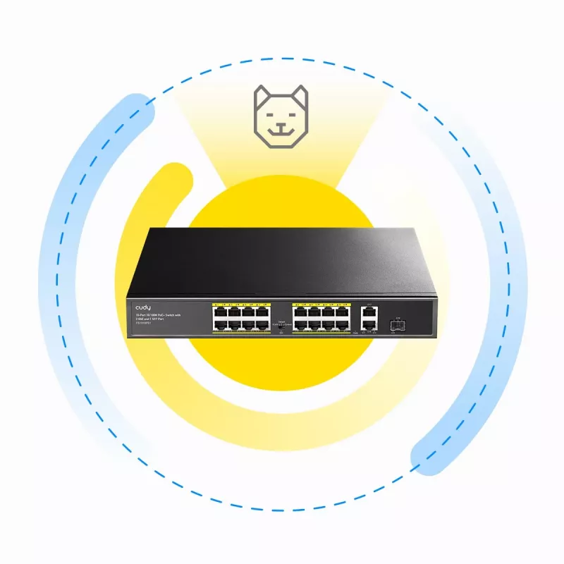Cudy FS1018PS1 sieťový switch 18 Fast Ethernet portov PoE