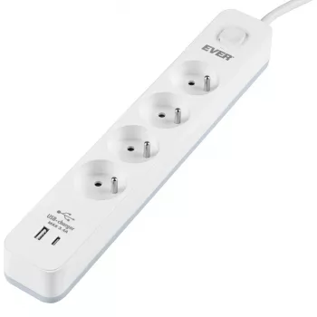 Prepäťová ochranná lišta PROTECT 4PL 1A1C USB T/LZ12-PRO015/1000