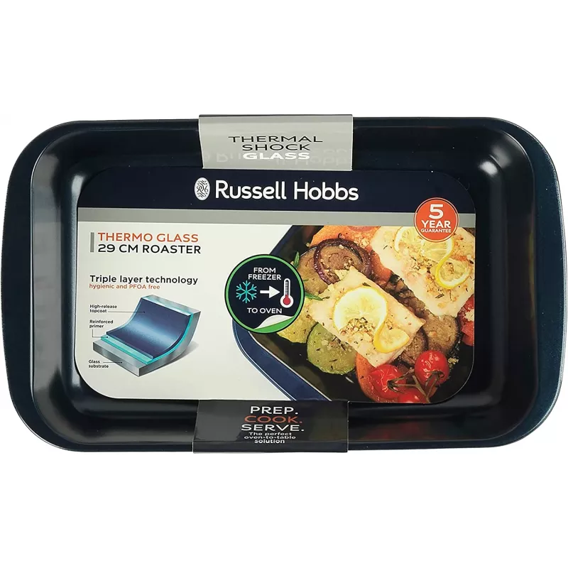Sklenená pekáč Russell Hobbs RH01143EU 29 cm, tmavomodrá