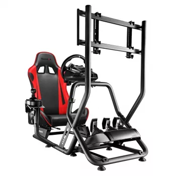 Racing kokpit huzaro Speed 6.0 s nastaviteľným sedadlom, oceľový rám, uhol 30°–90°, podporuje do 120 kg, červená, 1080×1360×560 mm